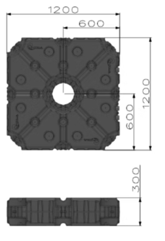 ทุ่นลอยน้ำสี่เหลี่ยม HDPE HDPE Cube